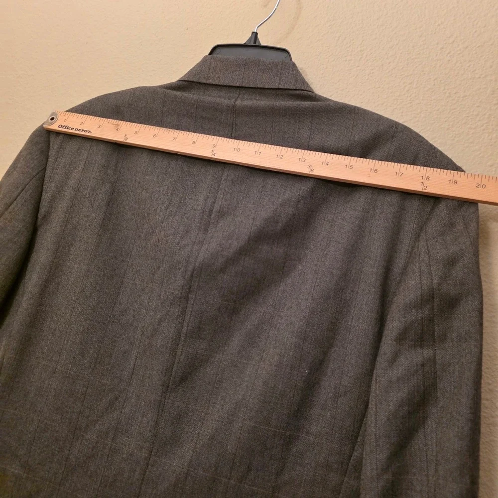 Christian Dior Monsieur Vintage Brown Wool Double Breasted Blazer 40R Windowpane